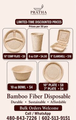 Pratha Bamboo Fiber Disposable Tableware Set
