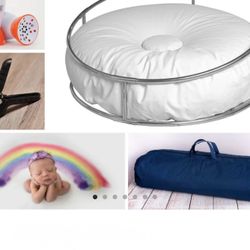 Jumbo Base Bean Bag/Adjustable Round Backdrop Stand