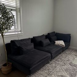 Sectional 3-seat and open end Fridtuna/dark gray Sofa