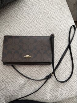 Coach Foldover Crossbody Clutch in Signature Canvas