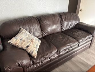 Brown leather Sofa- Good Condition