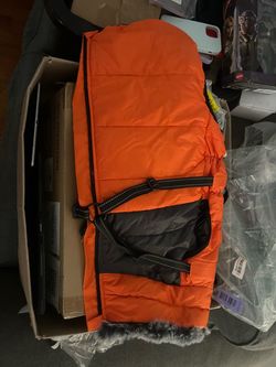 Orange Quilted Dog Jacket