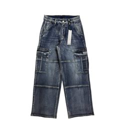Pro Club Men's Heavyweight Baggy Fit Denim Cargo Pant