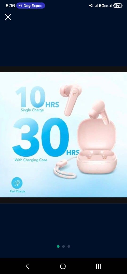 Earphones Pink 10 Hrs