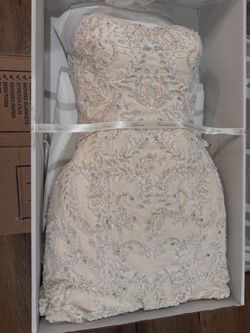 Beaded Strapless Wedding Dress