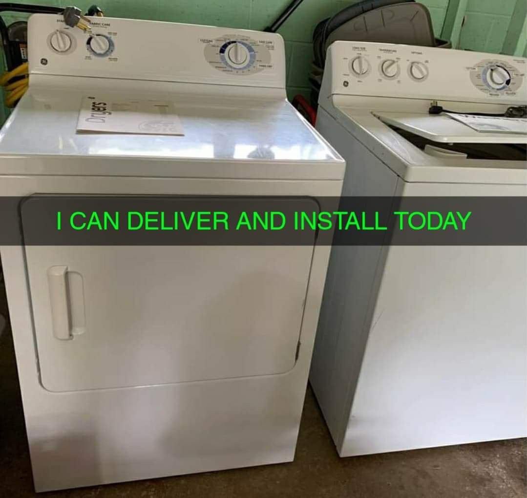 Electric dryer and washer. Works great.. I can install and you can't test out before I leave