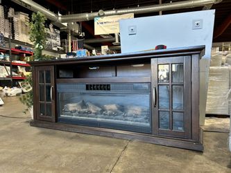 Tseranti Tv console with electric fire pit