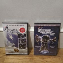 The 2003 New England Patriots 3 Games To Glory 2 And 3 DVD Both Sealed. Message me anytime if interested will send more pictures or videos thank you.