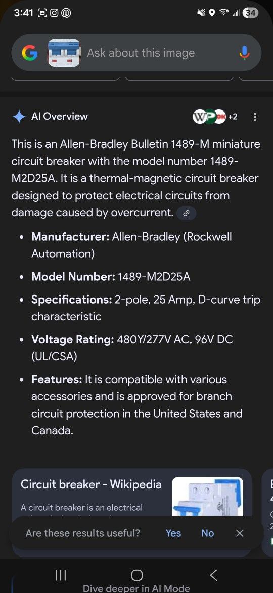 25 Amp Circuit Breaker