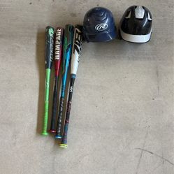 Little League Bats and Helmets 