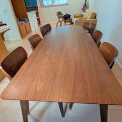 Solid Wood 2 piece dining table set with chairs - 6 seater
