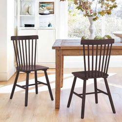 Dining Chairs Set of 2, Windsor Dining Chair, Spindle Back Wood Dining Chair, Kitchen Chairs Wooden Dining Chair, J044