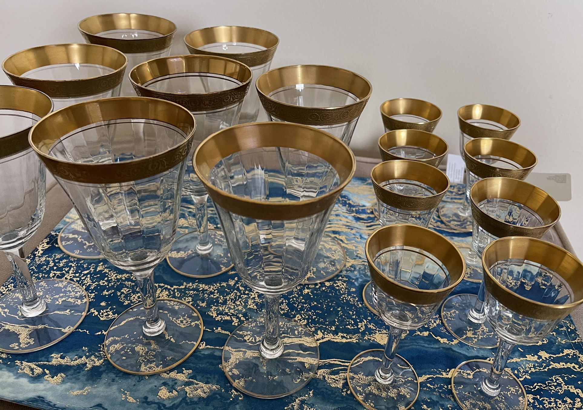 Tiffin  Franciscan Minton Clear Gold Trim Glasses