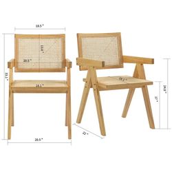 Rattan Dining Chairs 2pcs