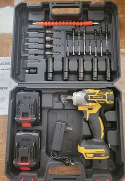 NEW Guiqiqi 21V Impact Wrench Kit w/2 Batteries 2.0Ah