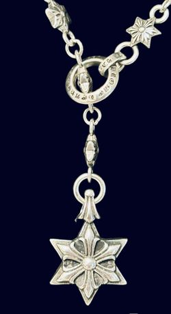 Chrome Hearts Style Star Antique Silver Diamond 6 Point 3/4