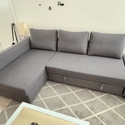 IKEA - FRIHETEN Sleeper sectional,3 seat w/storage, Skiftebo dark gray