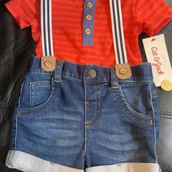 Baby Boy Denim Suspender Set