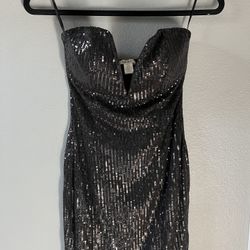 Black Sequin Mini Dress 