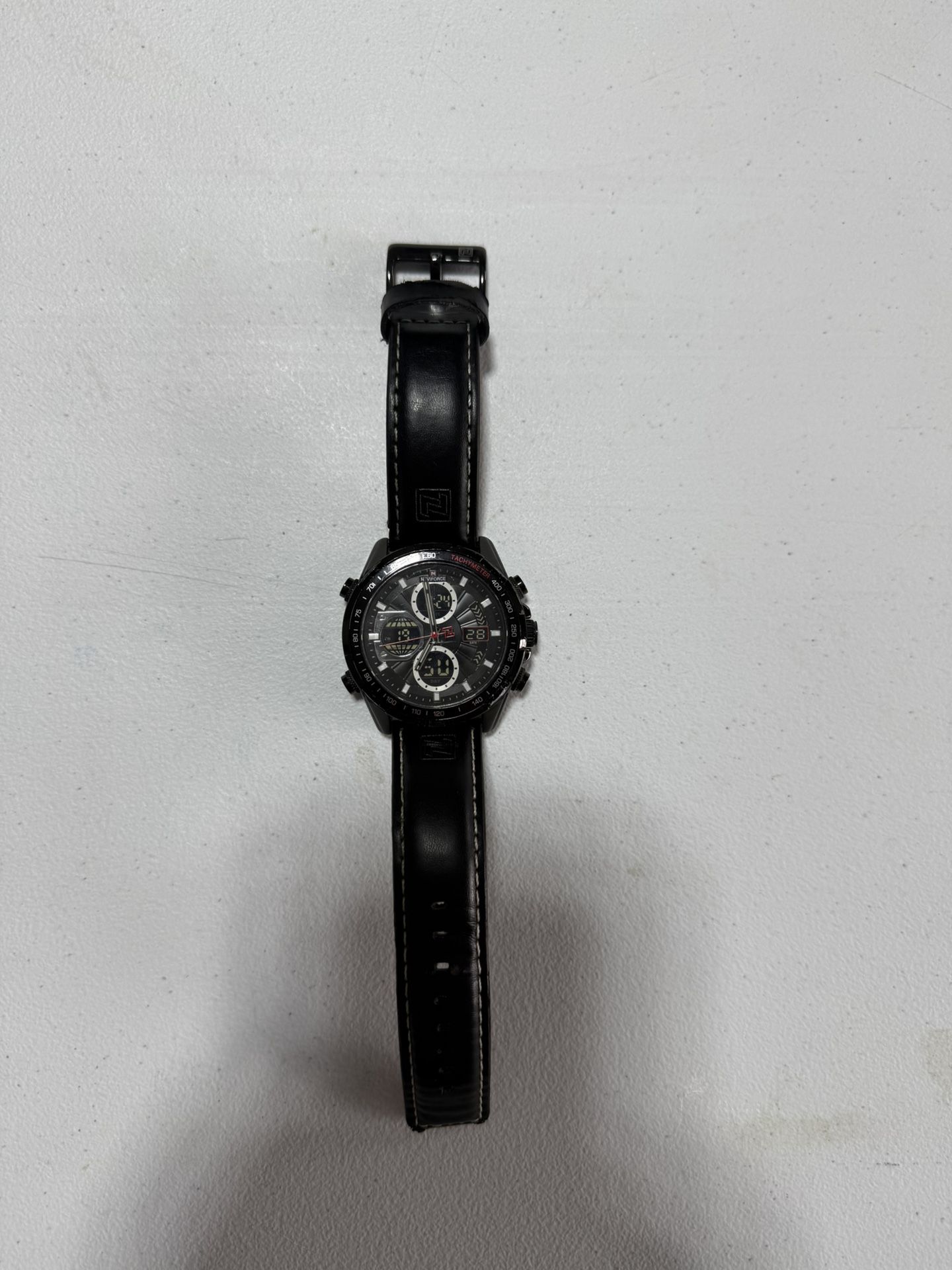 Navi force Digital Watch Leather Band