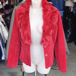 Small Wilson Leather Suede Jacket With Detachable Fur 