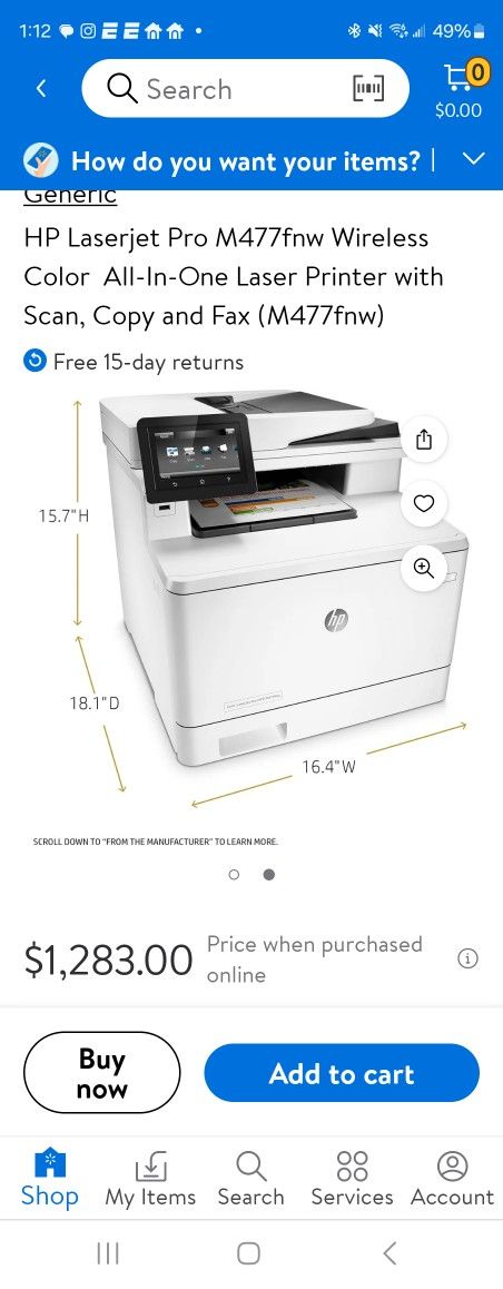 HP Color Laser Jet Pro MFP M477fnw