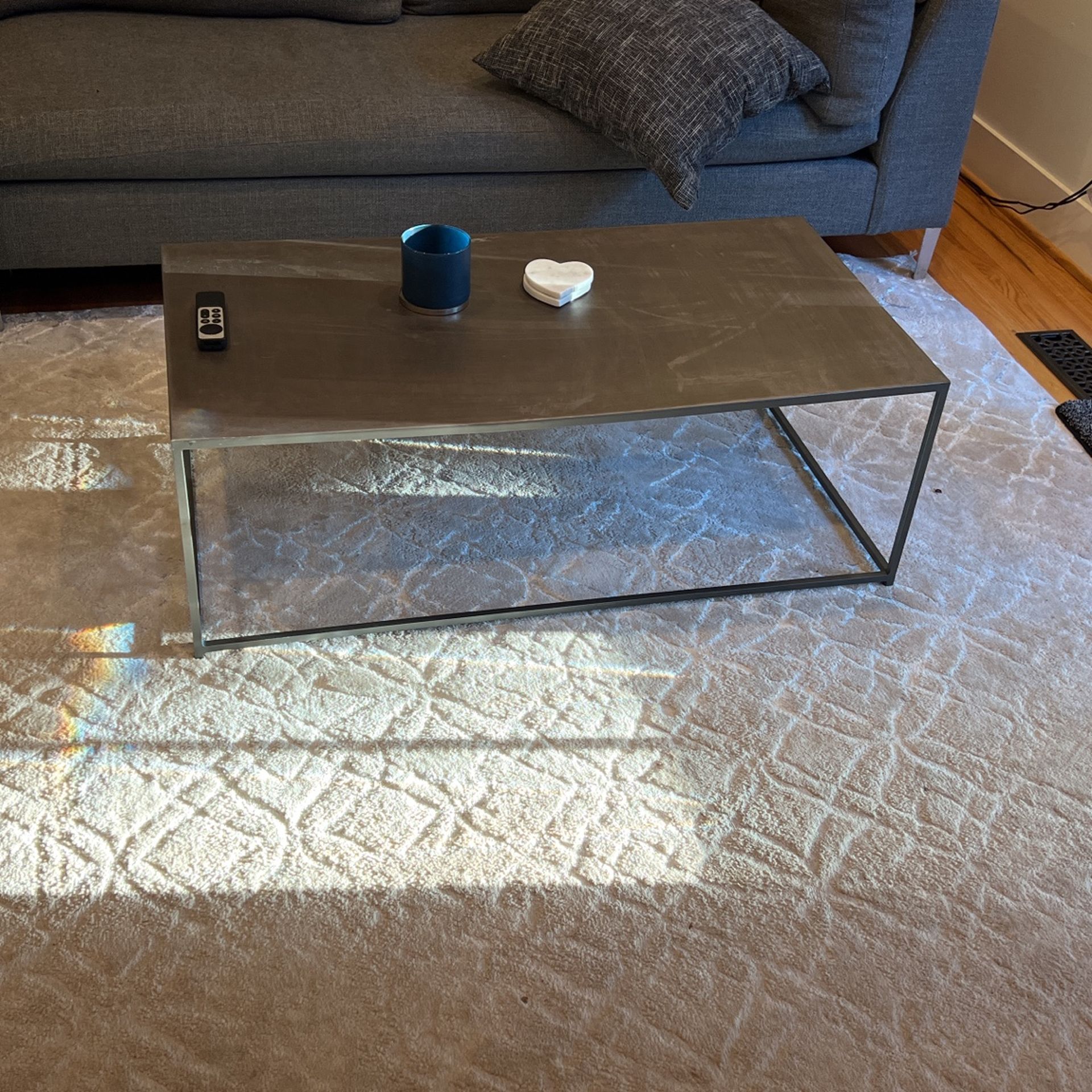 CB2 Mill Gray Metal Coffee Table