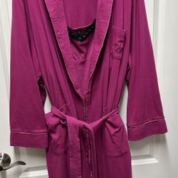 XL, 100% Cotton, Hard To Find, Matching Pink Nightgown & Housecoat