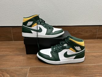 Air Jordan 1 Mid Noble Green/Pollen White