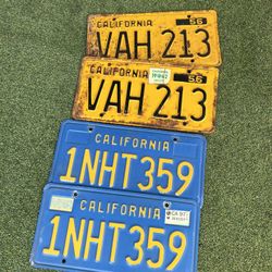 Vintage  California License Plate 