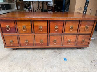 Solid Wood Apothecary Coffee Table | Pottery Barn Style | 8 Pass Through Drawers