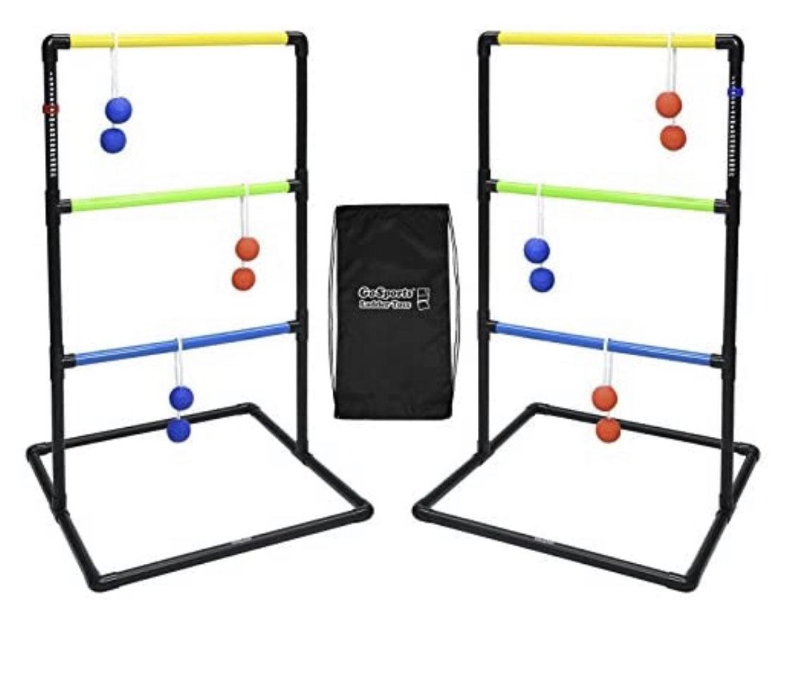 Ladder ball game in carrying pouch. Used. Only very slightly different from picture. Kids love it. Indoor or outdoor. 