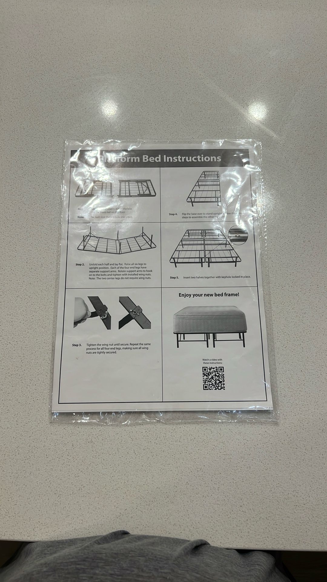 Twin Bed, Foldable Frame And Mattress