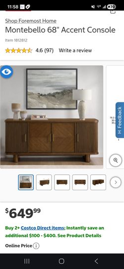 New Montebello 68" TV console / retails $649