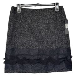New T Tahari Women’s Black Melvina Tweed Pencil Straight Mini Skirt Size 6