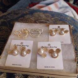 Mickey Mouse Earrings  10 A Pair 