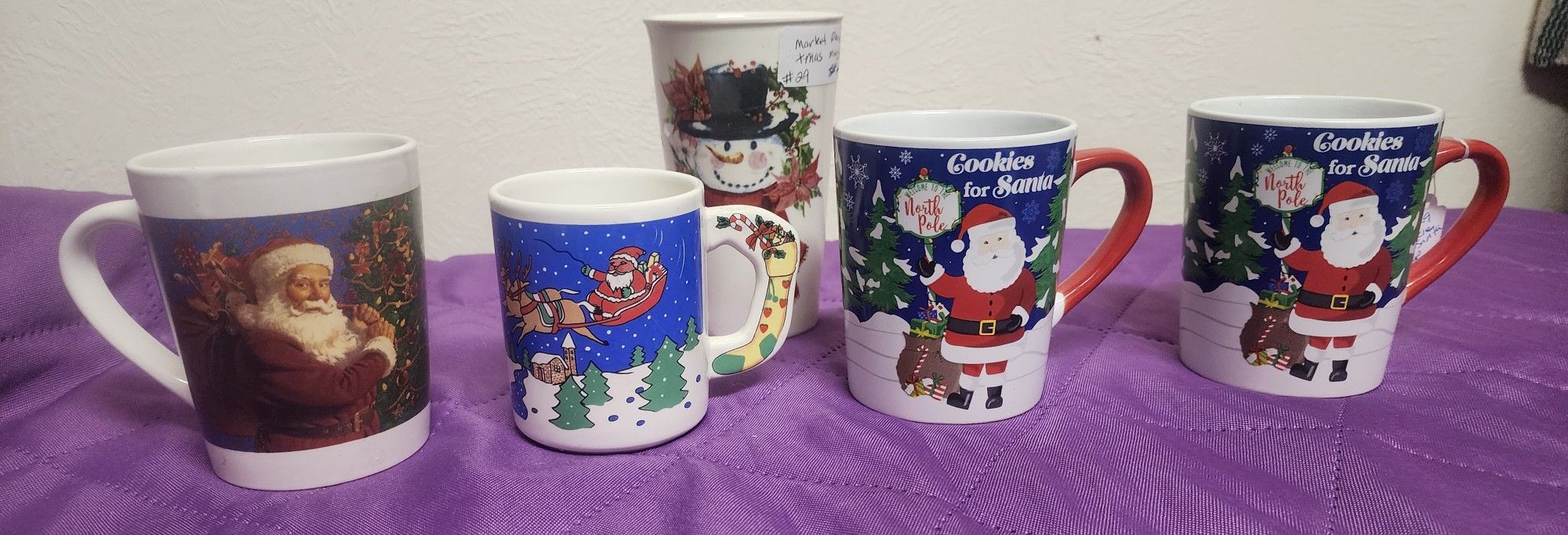 5 - Vintage and Current Ceramic Christmas Mugs