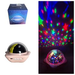 Star Projection Pink Lamp With 6 Rotating Films New 