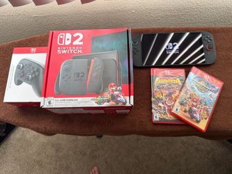 Nintendo Switch 2 Bundle — Console, Pro Controller + 2 Games (Mario Kart & DK)Price: $580 firm )