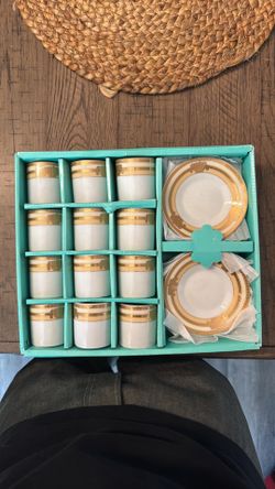 Elegance fine porcelain china 24pc coffee cup and saucer
