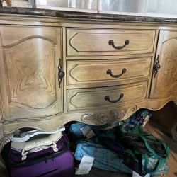 antique chest of drawers with granite tile top