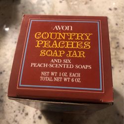 Avon Country, peaches, soap, jar