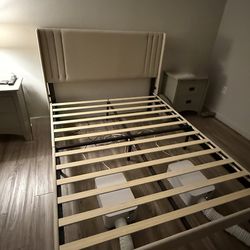 Queen-Size Bed Frame - Mattress Not Inclued