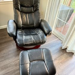 Recliner with Footrest, Arms, Headrest, Padded Swivel Recliner Chair