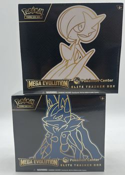 Pokemon Center Mega Evolution Base Set Lucario Gardevoir ART PC ETB SET