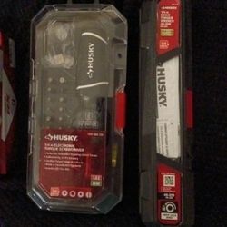 Husky 1/4" Electronic Torque Screwdriver and 1/4" Drive Torque Wrench 40-200 in Lbs