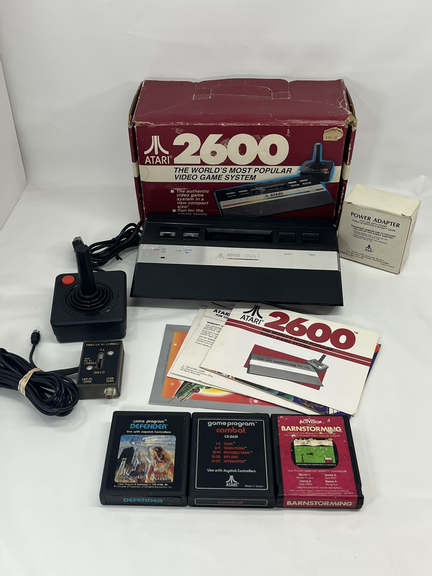 Atari 2600 Jr Console Short Rainbow With Games Complete Original Box