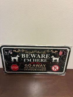 Beware of dog sign