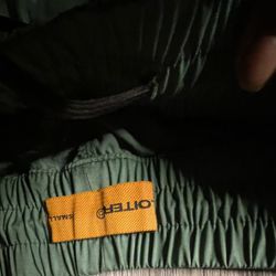 \text{Loiter Hybrid Track Pants S Small - Green, Yellow, and Black Color Block