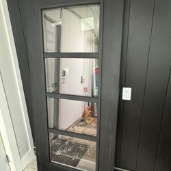 36” x 80” Full Lite Glass Prefinished Black Fiberglass Door Slab LH or RH